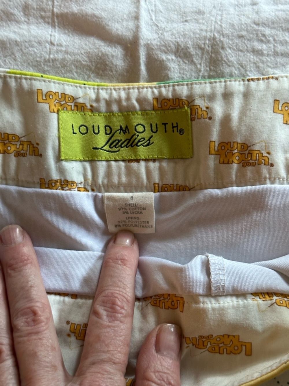 Loudmouth Green, Yellow & White Argyle Golf Skort - Picture 5 of 10